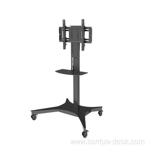 Mobile Motorized TV Lift Floor Stands Rolling TV Carts With Wheels Shelves